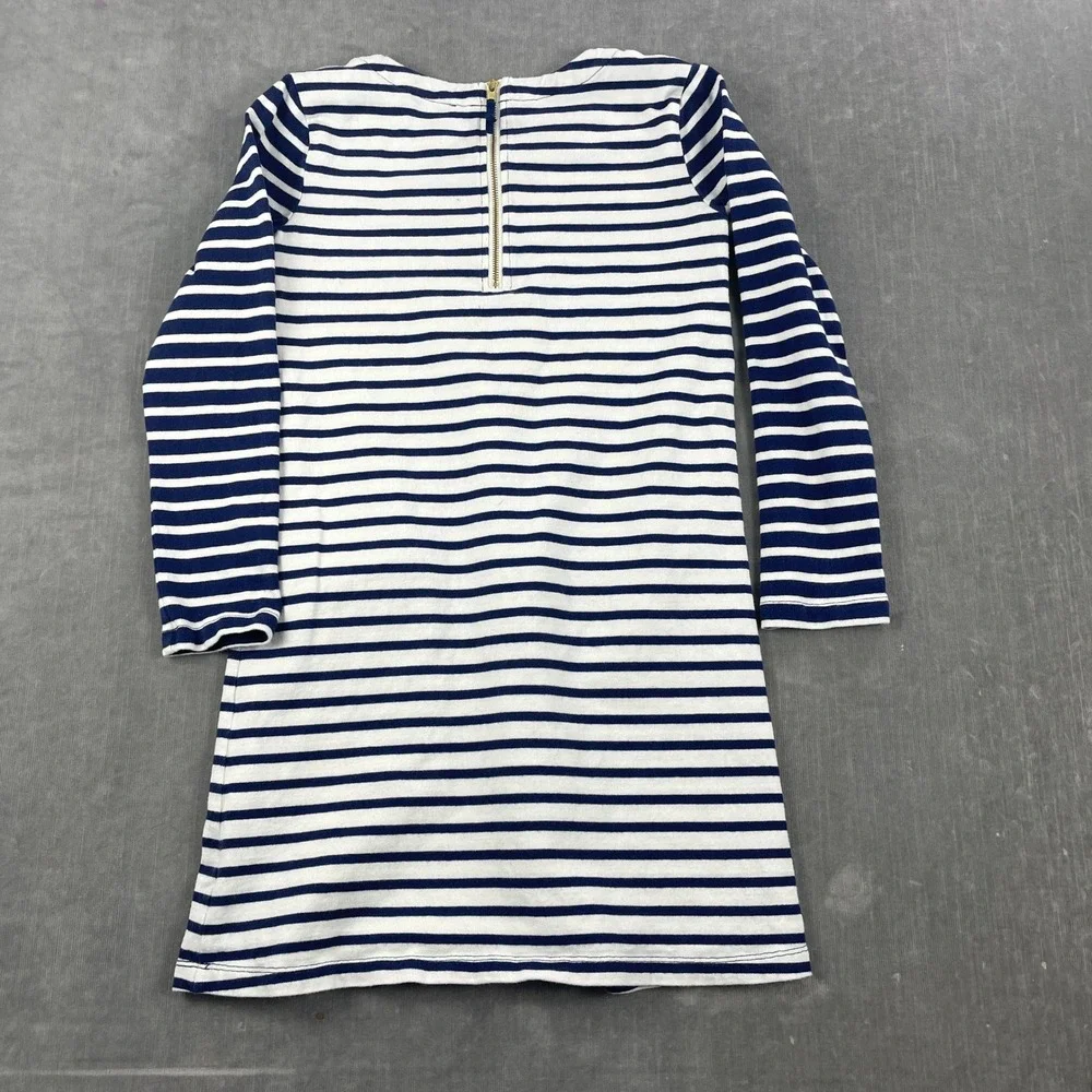 Vineyard Vines Girls M 10-12 Blue Striped Long Sleeve Pocket Shift Dress‎ Whale